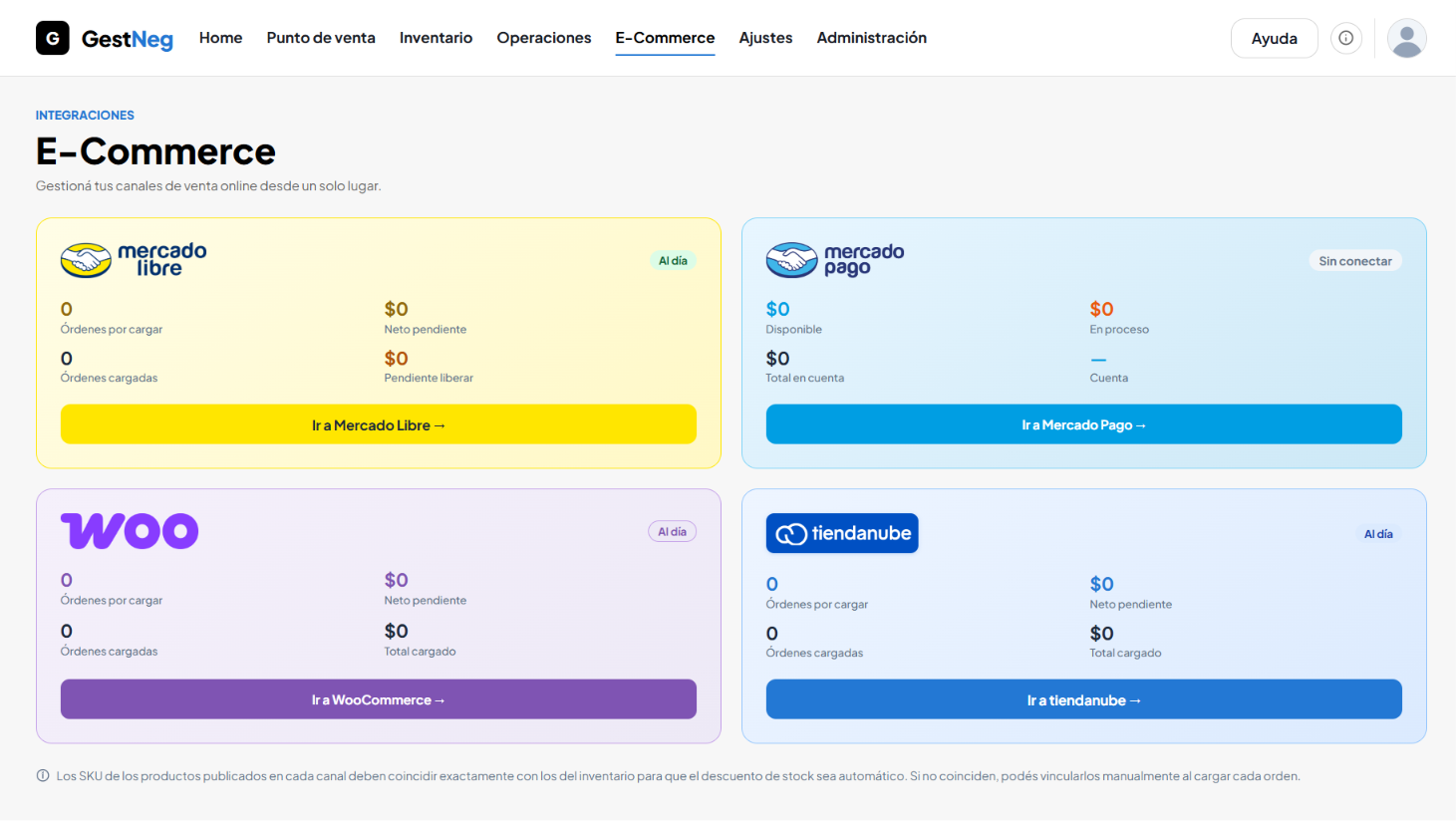 Captura de ecommerce en GestNeg